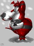  belly big_belly big_breasts bigshow breasts digimon digimon_(species) female guilmon hi_res lips overweight overweight_female solo toei toei_animation wide_hipped wide_hips 