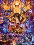  battle dragon duel_masters fire giant magic magic_circle mecha monster no_humans takayama_toshiaki war 