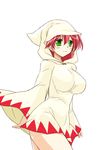  1girl abe_inori big_breasts breasts female final_fantasy final_fantasy_v green_eyes himeyaxx hood large_breasts lenna_charlotte_tycoon pink_hair robe short_hair simple_background solo white_background white_mage 