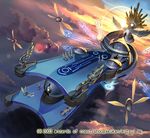  cloud duel_masters flying military military_vehicle no_humans ship sky space_craft sunset takayama_toshiaki warship watercraft 