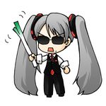  chibi cosplay dr._strangelove dr_strangelove_(costume) finalslime hatsune_miku md5_mismatch metal_gear_(series) metal_gear_solid_peace_walker solo spring_onion sunglasses twintails vocaloid 