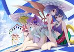  :d alternate_hairstyle ass bad_feet bad_hands barefoot bat_wings beach beach_umbrella bikini blonde_hair blue_eyes blue_hair breasts cleavage day double_bun fang flandre_scarlet food front-tie_top fruit gustav_(telomere_na) head_wings highres hong_meiling izayoi_sakuya koakuma legs long_hair medium_breasts mouth_hold multiple_girls open_mouth patchouli_knowledge ponytail popsicle purple_eyes purple_hair red_eyes red_hair remilia_scarlet see-through short_hair smile stretch sunglasses swimsuit touhou towel twintails umbrella watermelon wings 