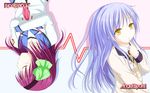  angel_beats! bad_id bad_pixiv_id blazer chro hair_ribbon hairband jacket long_hair multiple_girls purple_hair ribbon silver_hair tenshi_(angel_beats!) wallpaper yellow_eyes yuri_(angel_beats!) 