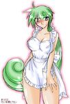  blush breasts capcom curvy green_hair large_breasts maid maid_apron marino mega_man mega_man_x rockman rockman_x 