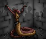  anthro bound cave chained clothing cobra cobra_doodles dark dungeon female forced group hi_res humanoid kasseth_(character) lamia male male/female naga prison reptile scalie serpentine snake solo stripped torn_clothing 