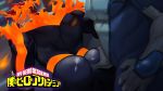  2boys ass ass_focus ass_grab bara blue_eyes bodysuit boku_no_hero_academia bulge chest covered_anus f_jun facial_hair from_behind highres imminent_sex looking_at_viewer looking_back lower_body male_focus manly multiple_boys muscle pectorals selkie_(boku_no_hero_academia) smile solo_focus todoroki_enji upper_body yaoi 