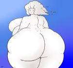  big_breasts big_butt breasts butt elemental_creature elemental_humanoid female gigardrawz gradient_background hi_res huge_breasts huge_butt humanoid hyper hyper_butt looking_back not_furry nude rear_view simple_background solo thick_thighs 