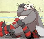  arm_grab arm_pull big_butt bodily_fluids butt butt_sniffing defeated disgust facesitting fighting_ring hisashino humiliation incineroar muscular nintendo overweight pangoro performance pok&eacute;mon pok&eacute;mon_(species) public_humiliation sniffing tears tongue tongue_out victory video_games 