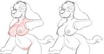  anthro breasts canid canine canis domestic_dog exposed_breasts eyewear female fionthebunny glasses hi_res mammal nipples nude pubes smile solo 