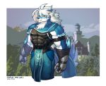  2020 abs anthro biceps canid canine canis cheong_hwan clothed clothing fur gloves hair handwear hi_res male mammal muscular muscular_anthro muscular_male pecs simple_background solo wolf wolfmalro 
