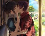  all_male cropped kashuu_kiyomitsu kiss kumaru_ayaka male namazuo_toushirou shounen_ai touken_ranbu yamato-no-kami_yasusada 