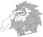  absurd_res anthro biceps body_hair canid canine canis capcom chest_hair darkstalkers flammars hair hi_res jon_talbain male mammal muscular muscular_anthro muscular_male pecs solo teeth vein video_games were werecanid werecanine werewolf wolf yongdasom 