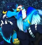  after_kiss anthro anthro_on_anthro anthrofied avian beak bird black_body black_fur blue_body blue_eyes blue_fur bodily_fluids breasts butt claws cum cum_in_ass cum_inside detailed_background fan_character female female_penetrated fluffy fluffy_tail fur genital_fluids genitals green_eyes hair hi_res looking_pleasured male male/female male_penetrating multicolored_body multicolored_fur multicolored_hair nintendo open_mouth open_smile penetration penis red_hair rito saliva saliva_string sex smile tattoo tattoorexy the_legend_of_zelda tongue two_tone_body two_tone_fur two_tone_hair vaginal vaginal_penetration video_games white_hair wings yellow_body 