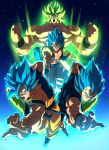  4boys abs angry arm_at_side aura backlighting baggy_pants blue_eyes blue_footwear blue_hair boots broly_(dragon_ball_super) chest_scar clenched_hand clenched_hands clenched_teeth clothes_around_waist dirty dirty_clothes dirty_face dougi dragon_ball dragon_ball_super dragon_ball_super_broly facial_scar fighting_stance fingernails floating gloves glowing glowing_hair gogeta green_hair grin highres light_particles light_rays looking_at_viewer male_focus metamoran_vest multiple_boys muscle nipples no_pupils official_style open_mouth outstretched_hand pants pectorals scar scar_on_cheek scratches screaming shaded_face shirt shirtless side-by-side smile son_gokuu spiked_hair super_saiyan super_saiyan_blue super_saiyan_full_power tasaka_shinnosuke teeth torn_clothes torn_legwear torn_shirt v-shaped_eyebrows vegeta white_gloves white_pants wristband 