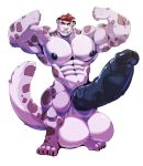  2020 abs absurd_res anthro balls barazoku biceps big_balls big_muscles big_penis brown_spots cursedmarked deltoids erection felid flexing fur genitals hair hi_res huge_balls huge_biceps huge_muscles huge_pecs huge_penis humanoid_genitalia humanoid_penis leopard looking_at_viewer male mammal muscular muscular_anthro muscular_male nipples pantherine pecs penis red_hair saggy_balls simple_background smile solo spots spotted_body standing teeth vein veiny_muscles veiny_penis white_background white_body white_fur 