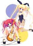  animal_ears bunny_ears bunny_girl cleavage famima! garter guitar sabrina_(famima!) tsurusaki_takahiro 