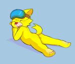  absurd_res anthro butt eyewear goggles hi_res lying male nude on_front solo spitz_(warioware) tongue tongue_out unknown_artist warioware 