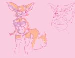  anthro beauty_mark big_breasts brandi_fox breasts brown_body brown_fur canid canine cigarette cleavage clothed clothing collar dingoringo30 female fox fur half-closed_eyes hand_on_hip holding_object huge_breasts inner_ear_fluff kit_fox legwear mammal mole_(marking) mouth_hold narrowed_eyes pink_background simple_background sketch skimpy smoking solo thigh_highs tuft white_body white_fur 