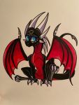  2020 3:4 activision blue_eyes cynder dragon female feral hi_res horn plaguedogs123 solo spyro_the_dragon traditional_media_(artwork) video_games 