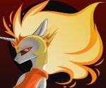  armor daybreaker_(mlp) equid equine eyelashes female feral fire flaming_hair friendship_is_magic hair hasbro horn horse mammal my_little_pony pony pseudo_hair pupils red_sclera slit_pupils solo unicorn unknown_artist white_body 