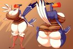  anthro anthrofied avian big_breasts big_butt bird blue_body blue_feathers breasts bucerotiform butt chest_tuft clothing crossgender disney feathers female hornbill huge_breasts huge_butt jaeh looking_back mtf_crossgender non-mammal_breasts panties red-billed_hornbill solo the_lion_king thick_thighs tight_clothing tuft underwear white_body white_feathers zazu 