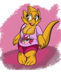  alphys anthro big_breasts breasts brown_eyes buckteeth cleavage clothed clothing eyewear female glasses hi_res lizard mammal marine open_mouth reptile scalie slightly_chubby smile solo someth1ngoranother standing teeth thick_thighs undertale video_games wide_hips yellow_body 