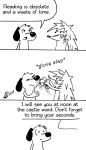  angry beaten canid canine canis comic dialogue diogenes domestic_dog duo el_se&ntilde;or_erizo english_text erizo eulipotyphlan eyewear glasses hedgehog hi_res humor male mammal monochrome simple_background text 
