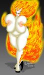  anthro big_breasts blush breasts female fire flaming_hair genitals hi_res holding_breast huge_breasts hyper hyper_breasts nintendo nude pok&eacute;mon pok&eacute;mon_(species) pseudo_hair pussy rapidash silentpassion slightly_chubby solo video_games white_body 