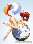  animal_ears ass blue_eyes blush breasts earth fang firefox fox_ears fox_tail giantess glenn_andrean highres large_breasts open_mouth os-tan personification solo tail 