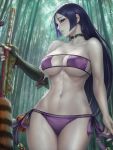  bikini cleavage fate/grand_order minamoto_no_raikou_(fate/grand_order) mirco_cabbia swimsuits sword 
