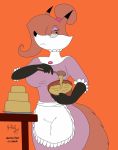  anthro apron auntie_vixen big_breasts breasts canid canine clothing dipstick_ears dipstick_tail eyewear female fox glasses hi_res mammal multicolored_ears multicolored_tail tails-zet tails_zet unknown_artist 