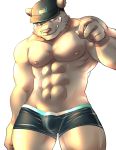  2020 anthro barazoku barely_visible_genitalia barely_visible_penis bulge clothing ellie_saionji genitals hat headgear headwear hi_res humanoid_hands kemono male mammal muscular muscular_anthro muscular_male penis simple_background solo underwear white_background 