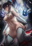  axsens bottomless breasts mei_(overwatch) nipples overwatch pussy thighhighs torn_clothes uncensored 