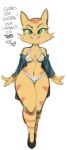  &lt;3 anthro bra clothing dbaru diamond_(disambiguation) domestic_cat english_text felid feline felis female fran_(litterbox_comics) hi_res litterbox_comics looking_at_viewer mammal mature_female panties simple_background solo standing text thick_thighs underwear white_background wide_hips 