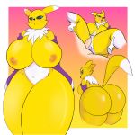  absurd_res anthro big_breasts big_butt black_eyes blue_pupils breasts butt digimon digimon_(species) disembodied_penis female floating_hands genitals hi_res huge_breasts human human_on_anthro interspecies male male/female mammal pencethehence penetration penis pupils renamon thick_thighs wide_hips yellow_body 