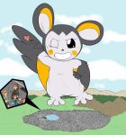  &lt;3 &lt;3_eyes black_body black_fur city clothing cloud emolga eyelashes female fingers fur hair hi_res human looking_down love macro male mammal micro mountain nintendo one_ear_up pok&eacute;mon pok&eacute;mon_(species) smile sparky_the_chu toes video_games white_body white_fur yellow_body yellow_cheeks yellow_fur 