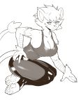  anthro anthrofied big_breasts black_nose breasts butt cleavage clothed clothing curvy_figure felid female fur hi_res huge_breasts looking_at_viewer luxray mammal nintendo pawpads paws pok&eacute;mon pok&eacute;mon_(species) rtr simple_background solo thick_thighs tight_clothing toes video_games 