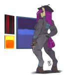  abstract_art amaretto anthro beret bulge clothing draft_horse equid equine eyeshadow female hair hat headgear headwear hi_res hooves horse makeup mammal martini_glass purple_eyeshadow purple_hair tail_wraps wraps zwitterkitsune 