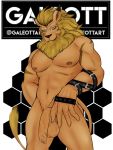  3:4 @galeottart anthro barazoku big_penis digimon digimon_(species) digital_drawing_(artwork) digital_media_(artwork) felid galeott genitals hi_res leomon lion male male/male mammal muscular pantherine pecks penis soft_dick solo 