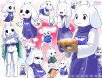  2018 anthro bikini blush boss_monster bovid breasts caprine cave_story chibi clothing different_styles female fur goat lagomorph mammal solo sue_sakamoto swimwear toriel toroko undertale video_games white_body white_fur yajip 