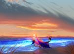  2020 ambiguous_gender beach day detailed_background digital_media_(artwork) dragon feral horn outside plaguedogs123 sand seaside shoreline sky solo sun water wyvern 