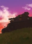  anglerfish caterpillar_tracks cloud emblem evening girls_und_panzer grass ground_vehicle kabaya_kousuke military military_vehicle motor_vehicle no_humans ooarai_(emblem) panzerkampfwagen_iv sky tank 