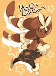  agemono ambiguous_gender black_sclera brown_body brown_fur claws feral fluffy fur hi_res lagomorph leporid mammal markings_(fur) mega_evolution mega_lopunny muscular muscular_ambiguous muscular_feral nintendo pink_nose pok&eacute;mon pok&eacute;mon_(species) rabbit solo text video_games 