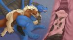  absurd_res anal balls butt dragon duo felkin feral genitals hi_res hug internal knot male male/male maximus_(thedominantdragon) mel21-12 penis scalie sex syrazor 