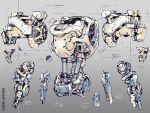  artist_name cross-section english_commentary gradient gradient_background highres jnt machinery mecha monochrome multiple_views no_humans original piston science_fiction 
