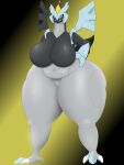 absurd_res anthro big_breasts black_kyurem blue_eyes breasts featureless_breasts female generation_5_pokemon hand_on_hip hi_res huge_breasts huge_hips huge_thighs kyurem legendary_pokemon navel nintendo pokemon pokemon_(species) slightly_chubby smile solo solo_focus spikepillow tail thick_thighs wide_hips wings yellow_sclera