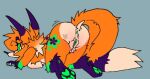 2023 amber_(foxi_boxi) anthro anus big_breasts breast_squish breasts butt canid canine digital_media_(artwork) female fox foxi_boxi genitals green_anus green_pussy long_tail looking_at_viewer lying mammal on_front pawpads paws presenting presenting_hindquarters pussy raised_tail solo squish tail