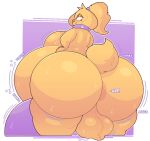 abrandy_(dogslickingsoda) anal anal_vore anthro balls big_balls big_breasts big_butt blush bodily_fluids breasts bulge butt canid canine canis clothed clothing collar curvy_figure dogslickingsoda domestic_dog fur genitals gynomorph hair huge_balls huge_breasts huge_butt huge_thighs hyper hyper_breasts hyper_butt intersex larger_pred looking_back mammal nude open_mouth panties ponytail purple_clothing purple_panties purple_underwear raised_tail rumbling_stomach simple_background smile smug spiked_collar spikes sweat sweaty_butt tail text thick_thighs underwear vore wide_hips yellow_body