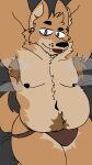 anthro canid canine clothed clothing echo_(game) echo_(series) echo_project fennec fox hi_res humanoid jeremy_begay male mammal smelly solo underwear underwear_only unknown_artist