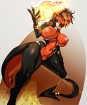  2020 anthro avante92 big_breasts breasts claws dragon female fire genitals hair hi_res horn houndoom hybrid long_hair nintendo nipples nude pok&eacute;mon pok&eacute;mon_(species) pussy solo video_games 